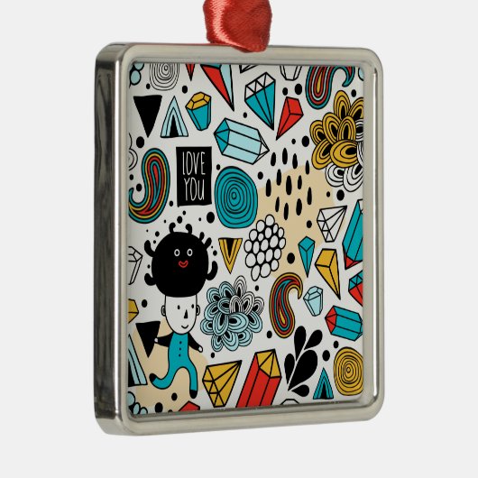 Crazy head metalen ornament (Rechts)