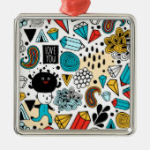 Crazy head metalen ornament (Voorkant)