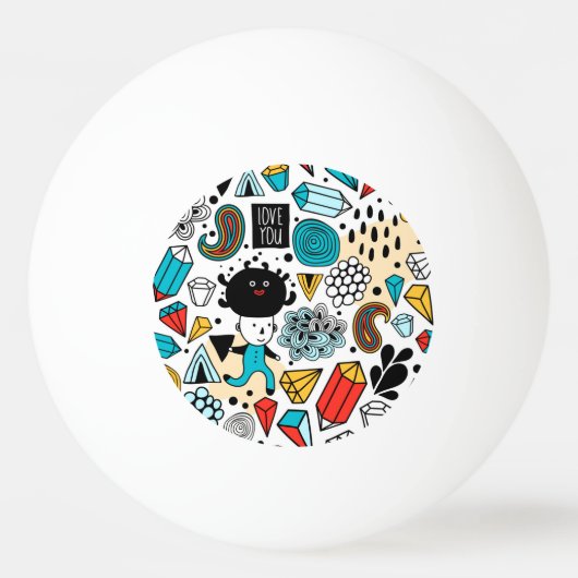 Crazy head pingpongbal (Achterkant)