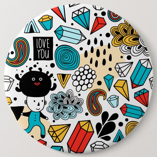 Crazy head ronde button 6,0 cm (Voorkant)