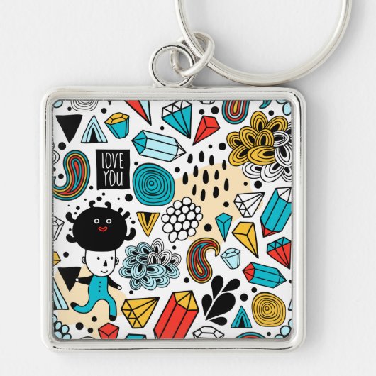 Crazy head sleutelhanger (Voorkant)