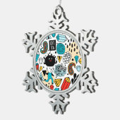 Crazy head tin sneeuwvlok ornament (Rechts)
