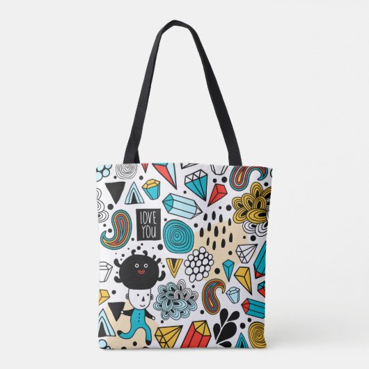 Crazy head tote bag (Achterkant)