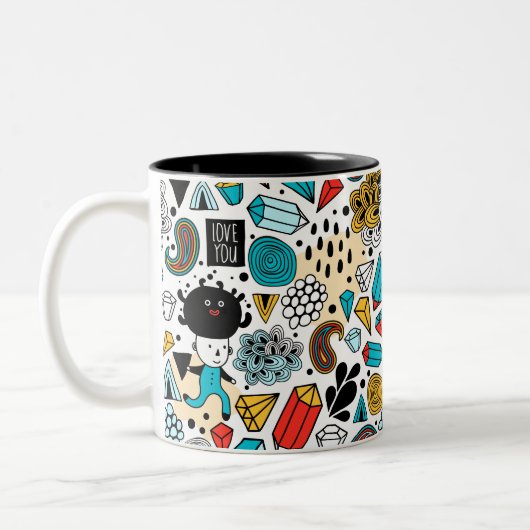 Crazy head tweekleurige koffiemok (Links)
