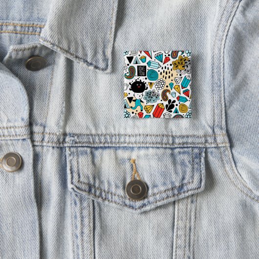 Crazy head vierkante button 5,1 cm (In situ)