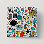 Crazy head vierkante button 5,1 cm (Voorkant)