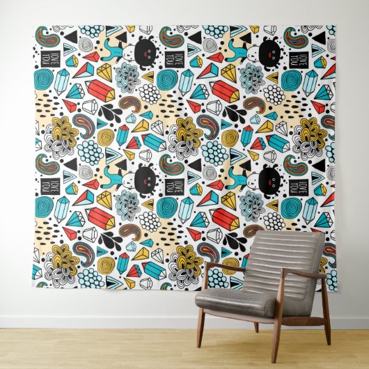 Crazy head wandkleed (In Situ (horizontaal))