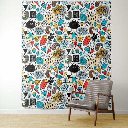 Crazy head wandkleed (In situ)