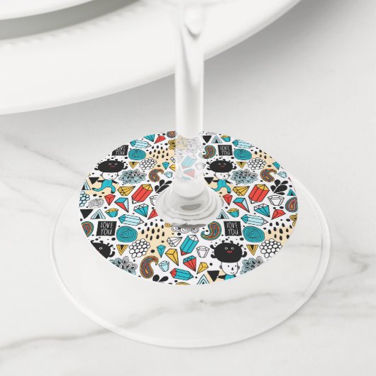 Crazy head wijnglaslabel (Dichtbij)