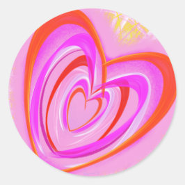 Crazy Heart van Pwrflwr Ronde Sticker