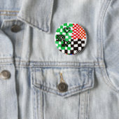 Crazy HeartQuilt Speld Ronde Button 5,7 Cm (In situ)