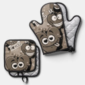 Crazy Hearts Ovenwant & Pannenlap Set (Voorkant / Achterkant)