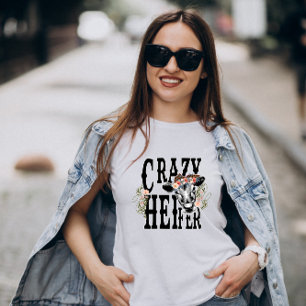 Crazy Heifer - Bloemkoe T-shirt