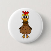Crazy Hen Ronde Button 5,7 Cm (Voorkant)