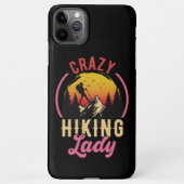 Crazy Hiking Lady, Vrouw houdt van mountain Hiking iPhone Hoesje (Achterkant)