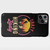 Crazy Hiking Lady, Vrouw houdt van mountain Hiking iPhone Hoesje (Achterkant horizontaal)