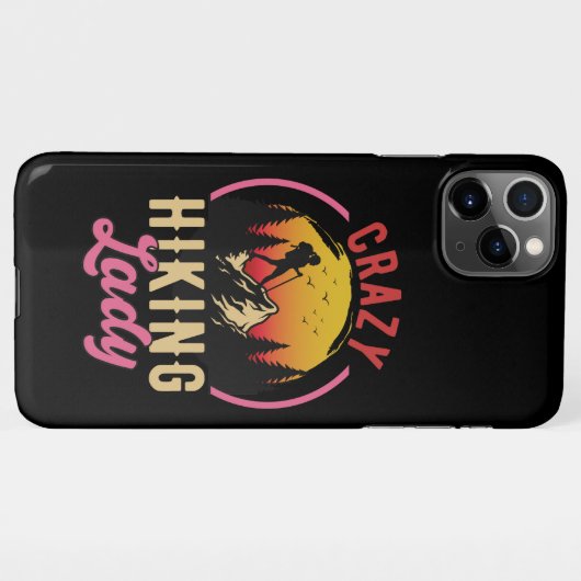 Crazy Hiking Lady, Vrouw houdt van mountain Hiking iPhone Hoesje (Achterkant horizontaal)