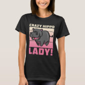 Crazy Hippo Lady - Funny Retro Hippo Shirt (Voorkant)