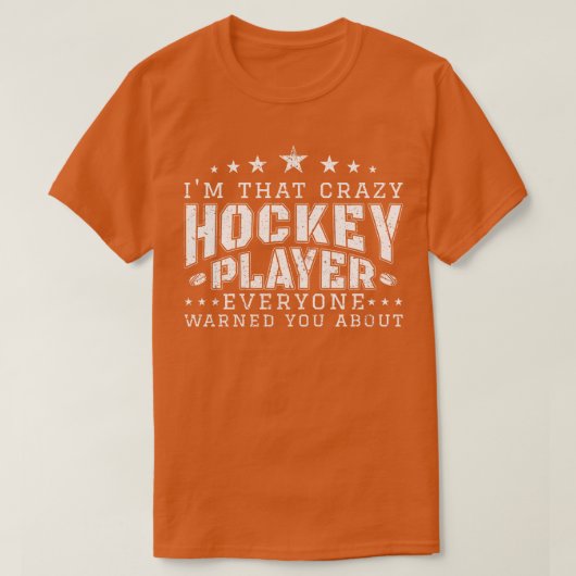 Crazy Hockey Player T-shirt (Design voorkant)