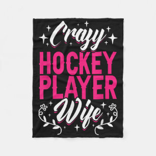 Crazy Hockey Speler Vrouw Olympisch IJshockey Veld Fleece Deken