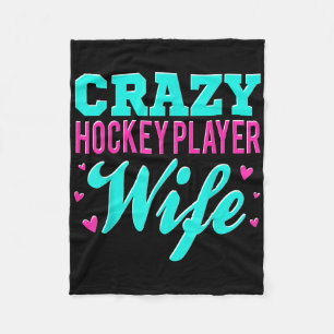 Crazy Hockey Speler Vrouw Olympisch IJshockeyveld  Fleece Deken