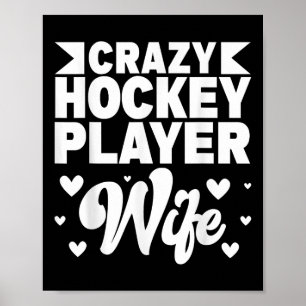 Crazy Hockey Speler Vrouw Olympisch IJshockeyveld Poster