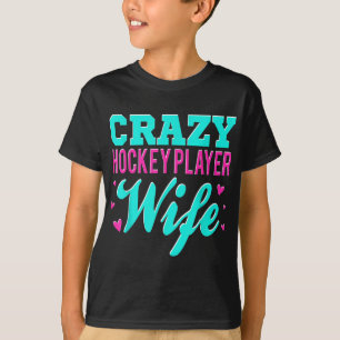 Crazy Hockey Speler Vrouw Olympisch IJshockeyveld T-shirt