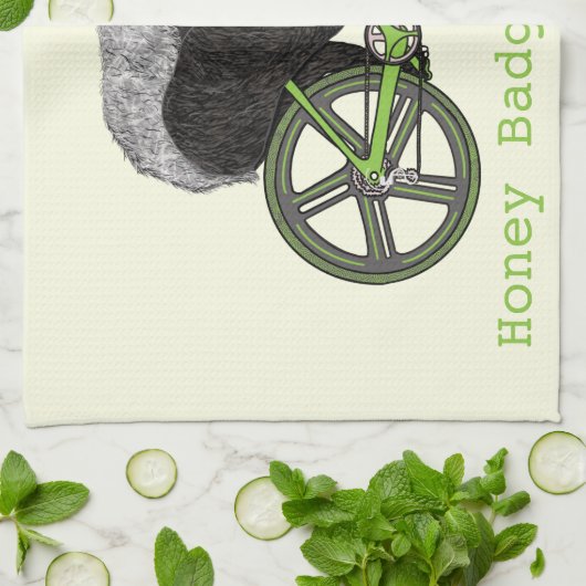 Crazy Honey Badger fiets Theedoek (Gevouwen)