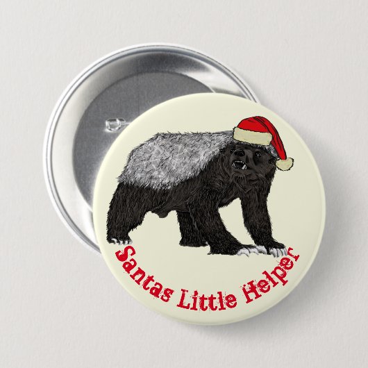 Crazy Honey Badger Santa Funny Quote Ronde Button 7,6 Cm (Voorkant /achterkant)