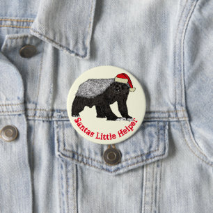 Crazy Honey Badger Santa Funny Quote Ronde Button 7,6 Cm
