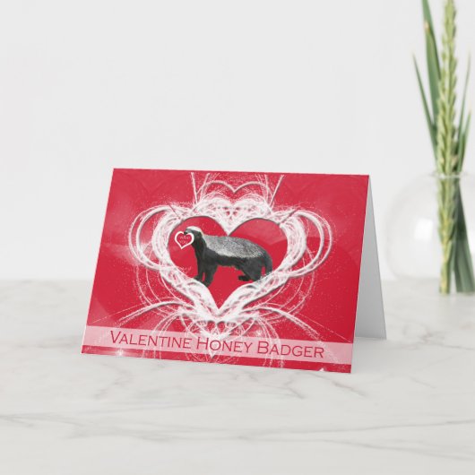 Crazy Honey Badger Valentijnsdag Card Feestdagen Kaart (Voorkant)