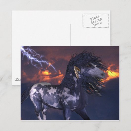 Crazy Horse Blue Briefkaart (Voorkant / Achterkant)