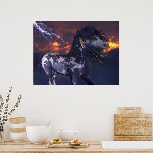 Crazy Horse Blue Poster (Keuken)