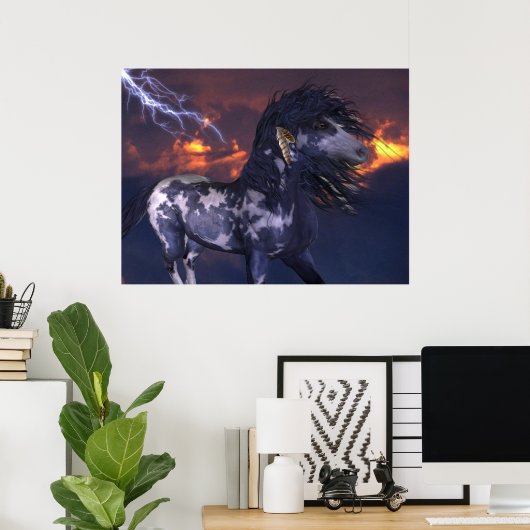 Crazy Horse Blue Poster (Thuiskantoor)