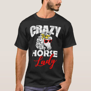 Crazy horse dame paardrijden Equestrian voor T-shirt