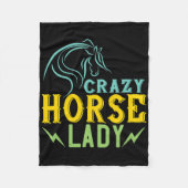 Crazy Horse Lady Horse Lover Vrouwen Paardrijden Fleece Deken (Voorkant)