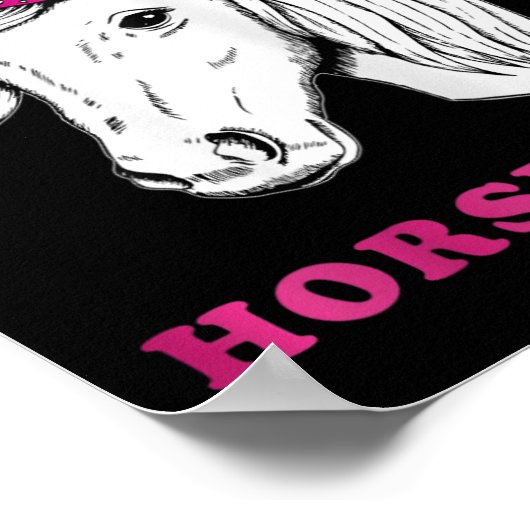 Crazy Horse Lady Horseback Riding Horses Fun Poster (Hoek)