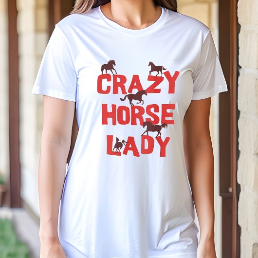 Crazy Horse Lady Tshirt - Leuk cadeau voor paarden