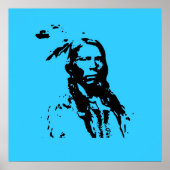 Crazy Horse Native American Leader 3 ft Canvas Pri Poster (Voorkant)