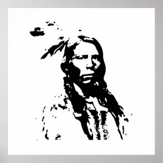 Crazy Horse Native American Leader Canvas Afdrukke Poster