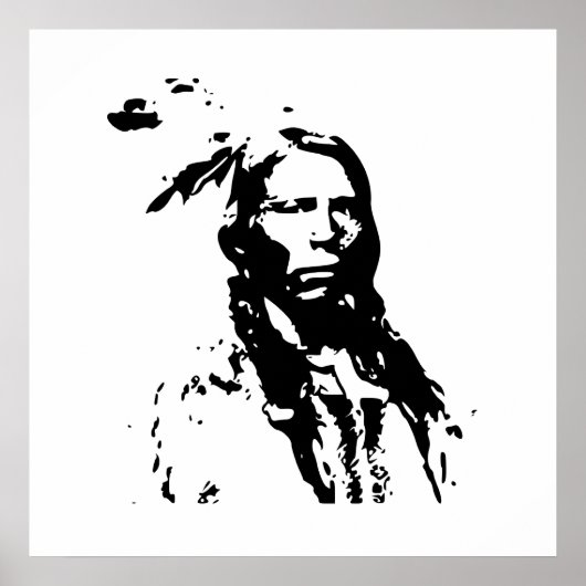 Crazy Horse Native American Leader Canvas Afdrukke Poster (Voorkant)