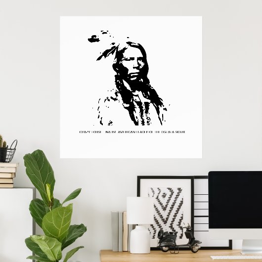 Crazy Horse Native American Leader Poster (Thuiskantoor)