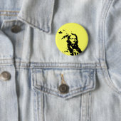 Crazy Horse Native American Ronde Button 5,7 Cm (In situ)