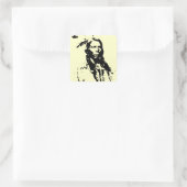 Crazy Horse Native American Vierkante Sticker (Tas)
