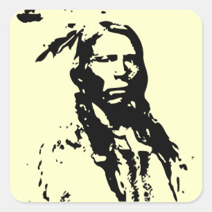 Crazy Horse Native American Vierkante Sticker