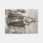 Crazy Horse Portrait Fleece Deken (Voorkant (Horizontaal))