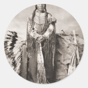 Crazy Horse Portrait Ronde Sticker