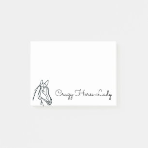 Crazy horse Post-it® notes line art tekening