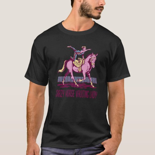 Crazy Horse Springende Dame Springende Paarden T-shirt (Voorkant)