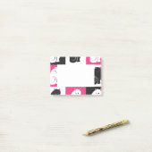 Crazy Hot Pink Kitty Cat Patroon Post-it® Notes (Op bureau)